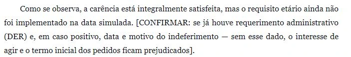 Trecho com ponto de confirmação